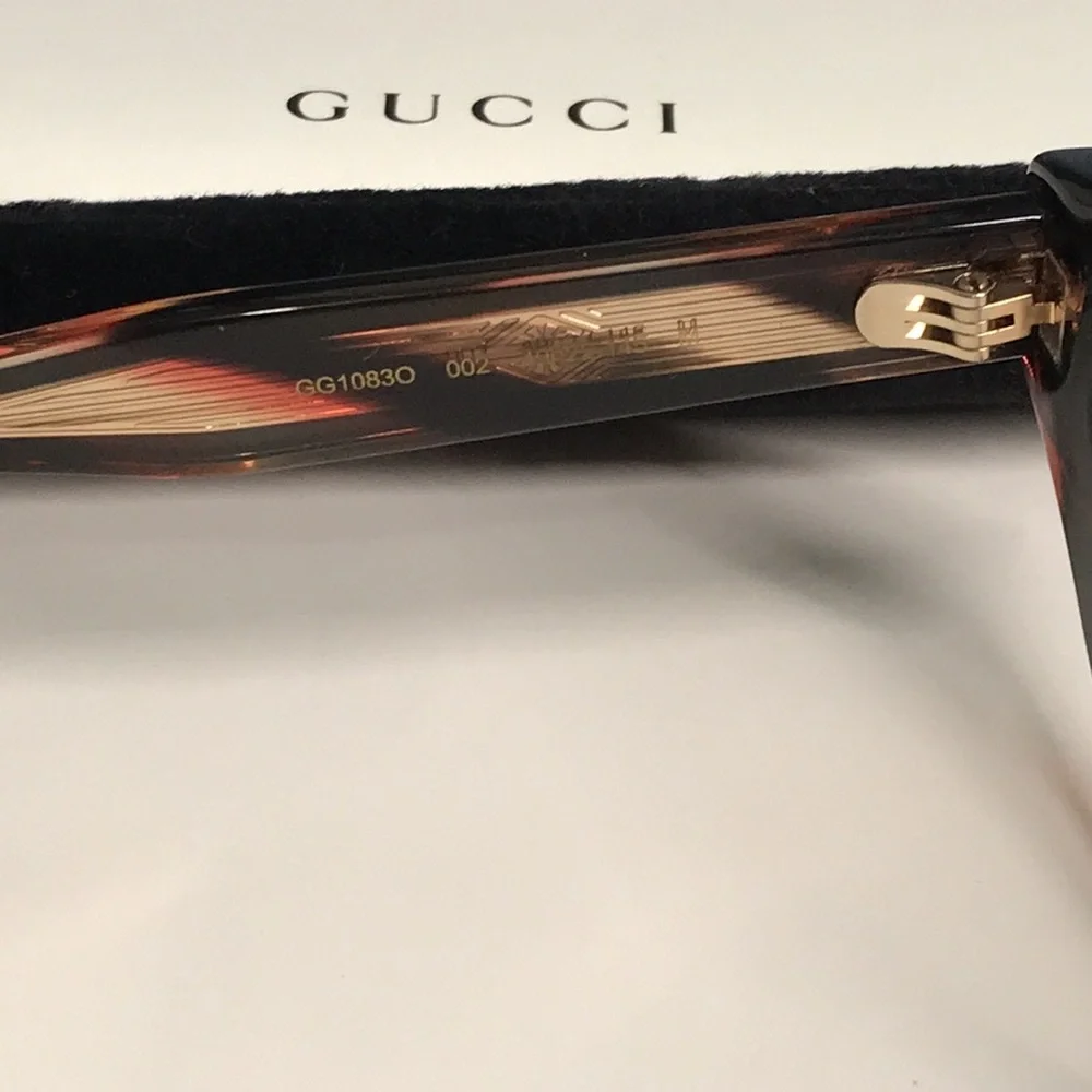 New Authentic Gucci Women's Tortoise Shell Glasses GG1083o 002